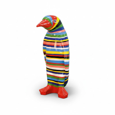 XXL Designer Figur Handarbeit Bemalt Figuren Skulptur Skulpturen Statue Pinguin
