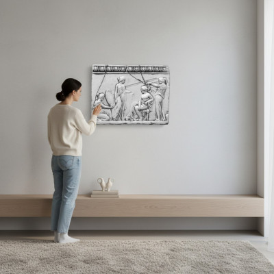 Relief Damen Antike Kunst Wandrelief Wand Bild Bilder Stein Platte