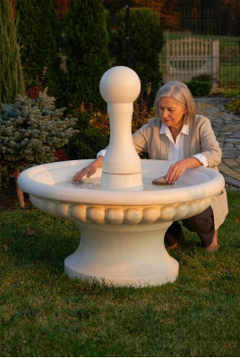 Zierbrunnen Springbrunnen Skulptur Brunnen Deko Garten Fontaine Teich 129cm Neu