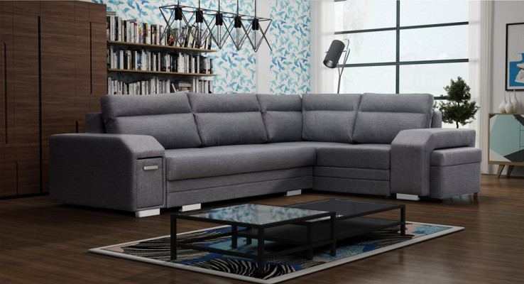 Wohnlandschaft Ecksofa Bettkasten Schlafsofa Sofa Polstersofa Eck Sofas Couch