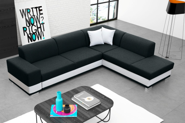 Polstersofa Loungesofa Sitzgruppe Couch Wohnzimmer mit Kissen L-Form Sofa