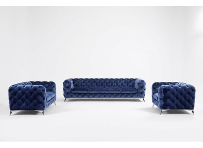 Sessel Couch Polster Sitz Designer Textil 1 Sitzer Couchen Polster Chesterfield