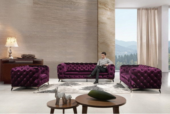 Sofa Chesterfield Couch Polster XXL Big Garnitur Textil 3+2+1 designer Couchen
