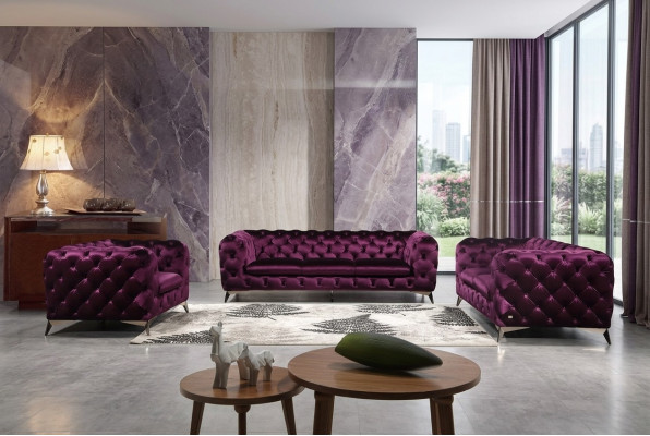 Sofa Chesterfield Couch Polster XXL Big Garnitur Textil 3+2+1 designer Couchen