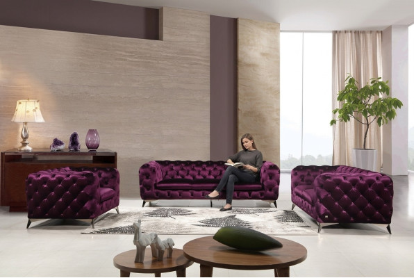 Sessel Couch Polster Designer Textil 1 Sitzer Couchen Polster Chesterfield Sitz