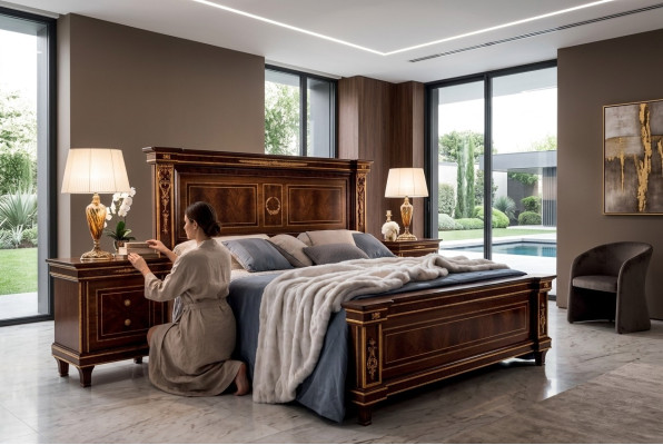 Nachttisch Tisch Nacht Konsole Beistelltisch Schlafzimmer arredoclassic Italien