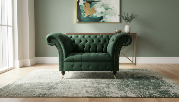 Chesterfield Design Sofa Sessel Couch Polster Luxus Textil Couchen 1 Sitzer #103
