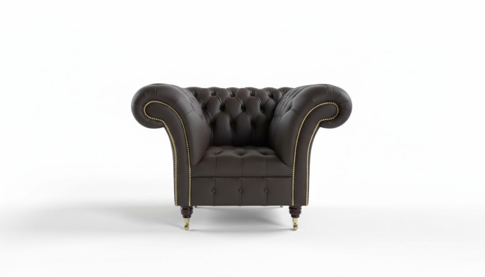 Chesterfield Design Sofa Sessel Couch Polster Luxus Textil Couchen 1 Sitzer #211