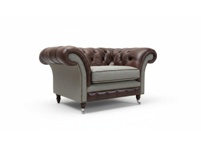 Sessel 1 Sitzer Relax Polster Fernseh Chesterfield Textil Sofa Couchen Braun Neu
