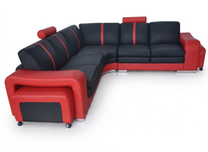 Eck Sofa Couch Polster Eck Sitz Leder Garnitur Wohnlandschaft Beleuchtet L Form