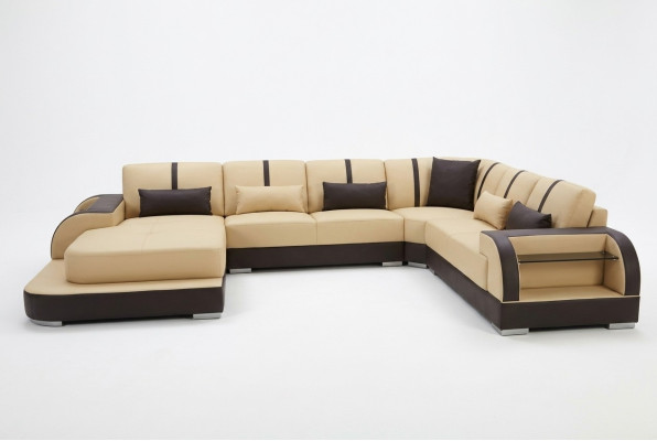 Leder Couch Polster Sitz Eck Garnitur Moderne Design Sofas Wohnlandschaft U Form