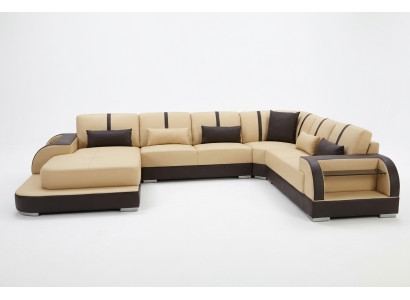 Leder Couch Polster Sitz Eck Garnitur Moderne Design Sofas Wohnlandschaft U Form