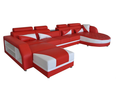 Eck Sofa Polster Couch Sitz Ecke Leder Garnitur Moderne Wohnlandschaft
