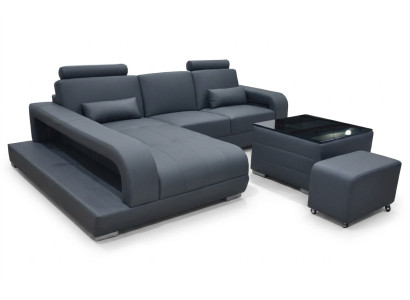 XXL Couch Ecksofa Leder Wohnlandschaft Garnitur Design Modern Sofa L-Form F3017C