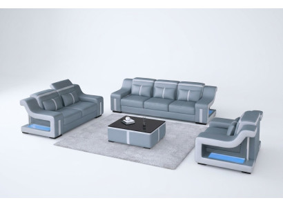 Leder Wohnzimmer Garnituren Couch Set Sofas Couchen Sofagarnitur