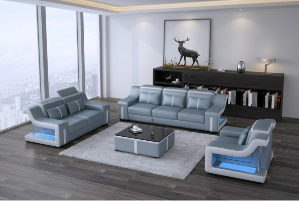 Dreisitzer Designer Sofa Couch 3 Sitz Polster Leder Couchen Big Sofas