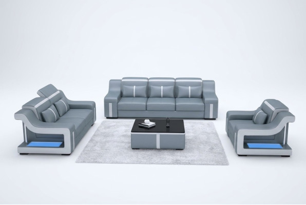 Dreisitzer Designer Sofa Couch 3 Sitz Polster Leder Couchen Big Sofas