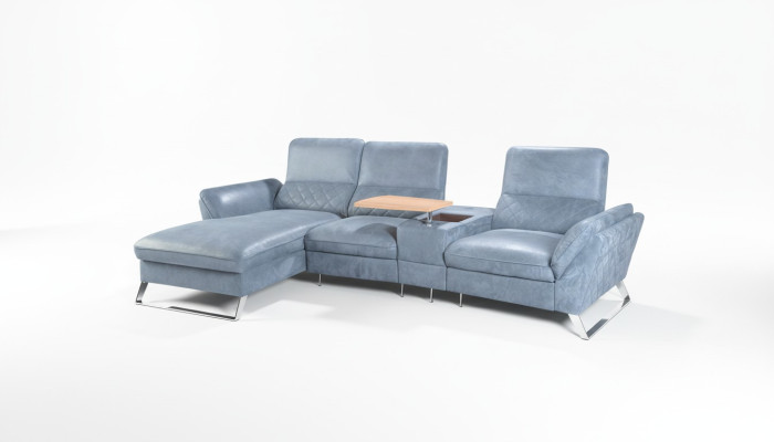Heim Kino Sofa Couch Polster Leder Couchen Sofas Eck Garnitur Relax Fußstützen