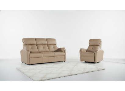 Sofagarnitur 3+2+1 Sitzer Set Sofa Polster Couch Leder Relax Elektrischer