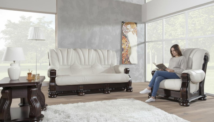 Klassische Dreisitzer Couch Polster Sofa 3 Sitzer Leder Couchen Ledersofa