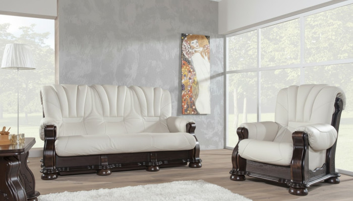 Klassische Dreisitzer Couch Polster Sofa 3 Sitzer Leder Couchen Ledersofa
