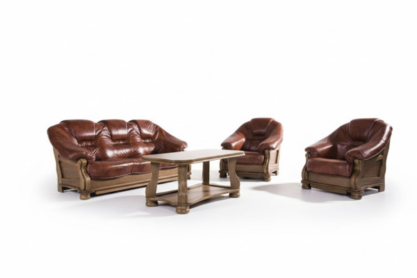 Klassik Sofagarnitur 3+1+1 Sitzer Klassisch Sofas Couchen Polster Wohnlandschaft