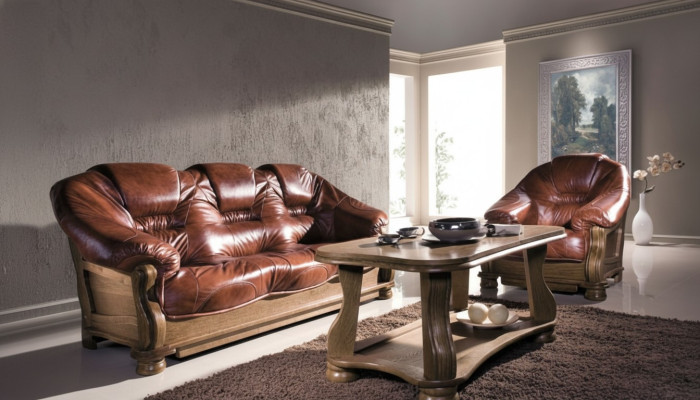 Klassische Dreisitzer Couch Sofas Polster Sofa 3 Sitzer Leder Couchen