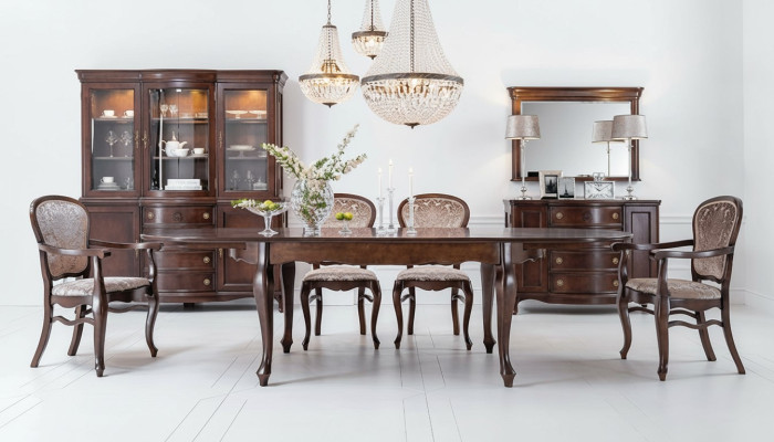 Klassischer Antik Stil Esstisch Wohnzimmer Holz Tische XXL Big Neu