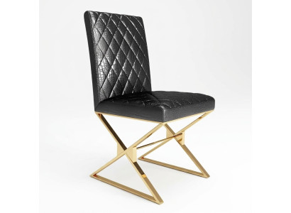 Stuhl 1x Ess Zimmer Club Stühle Polsterstuhl Sessel Metall Lounge Designer Neu