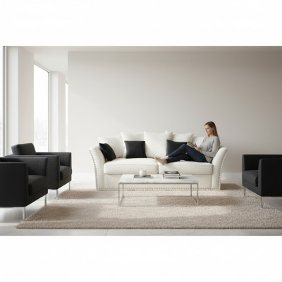 Klassische Design Couch Polster Sofa Dreisititzer Stoff Couchen Sofas 3 Sitzer