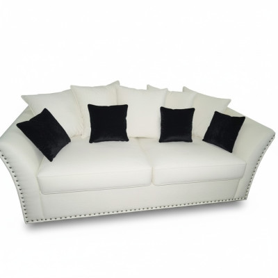 Klassische Design Couch Polster Sofa Dreisititzer Stoff Couchen Sofas 3 Sitzer