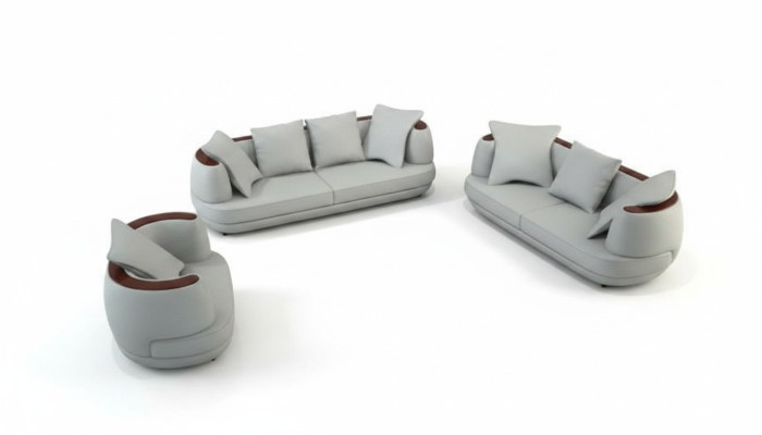 Ledersofa USB Sofagarnitur 3+2+1 Couch Sitz Polster Sofa Garnitur Set Garnituren