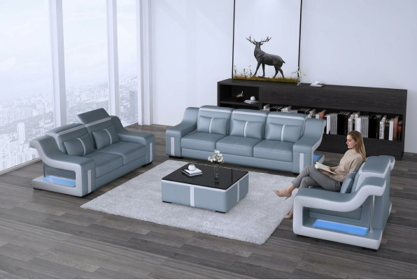 Design Multifunktions Couch Relax Sofa Leder Polster Couchen Dreisitzer 3er Neu