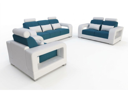 Sofa Couch Polster Wohnlandschaft Sitz Möbel Set Garnitur 3+2+1 Sofas mit USB