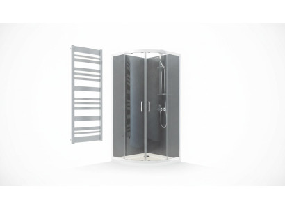 Hochwertige Duschkabine Viertelkreis Eckdusche Duschabtrennung Glas