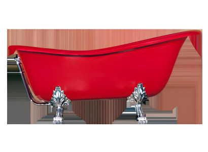 Rote Designer Badewanne Freistehende Luxus Wanne in Rot Wannen Bad