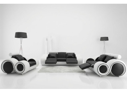 Ledersofa mit USB Wohnlandschaft 3+2+1 Sitzer Garnitur Design Modern Sofa A1163D