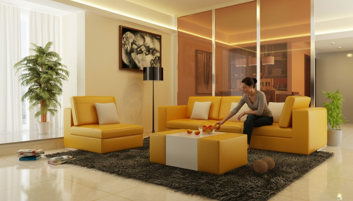Sofagarnitur mit USB Polster Sofa Set 3+1 Leder Couchen Sofas Massanfertigung