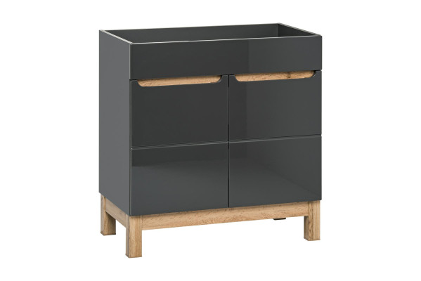 Grauer Waschtisch mit Unterschrank Hochwertige Waschbecken