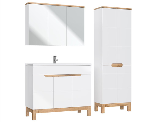 Design Badezimmer Möbel Bad Set Garnitur Schrank Waschbecken Badmöbelsets 3tlg.