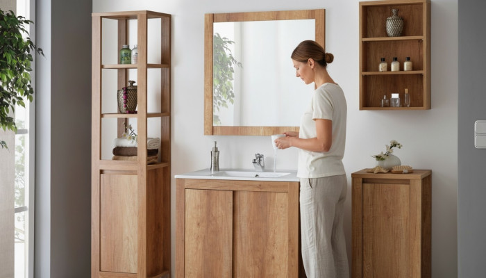 Design Badezimmer Möbel Bad Set Dekorative Garnitur Schrank Waschbecken