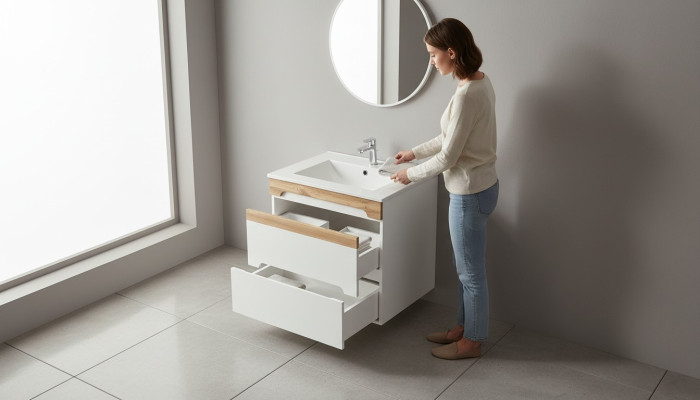 Waschbecken Waschtisch Unterschrank Keramik Becken Badezimmer