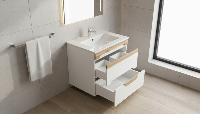 Waschbecken Waschtisch Unterschrank Keramik Becken Badezimmer