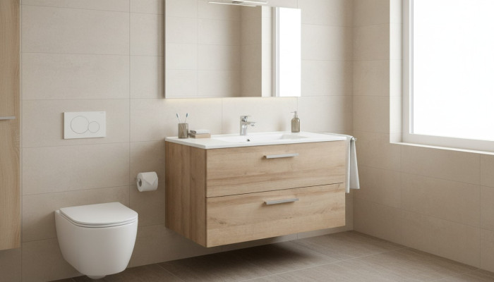 Badmöbel Set 80cm Waschbecken mit Modern Unterschrank Dekorative Waschtisch