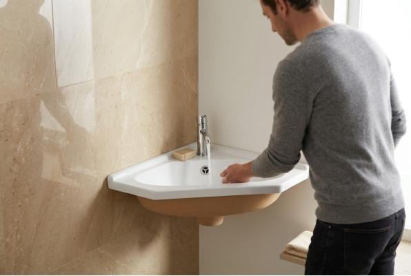 Eckwaschbecken Keramik Waschtisch Waschbecken Aufsatzwaschtisch