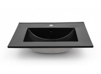 Keramik Waschtisch Waschbecken Einbau Schwarz Becken Waschbecken