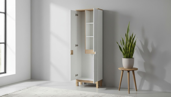 Badschrank Hochschrank Schrank Aufbewahrung Dekorative Badezimmer Weiß Bad