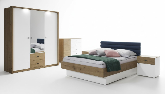 Schlafzimmer Set Bett 2 Nachttischen Klassisches Bettegestell Design Möbel 3tlg