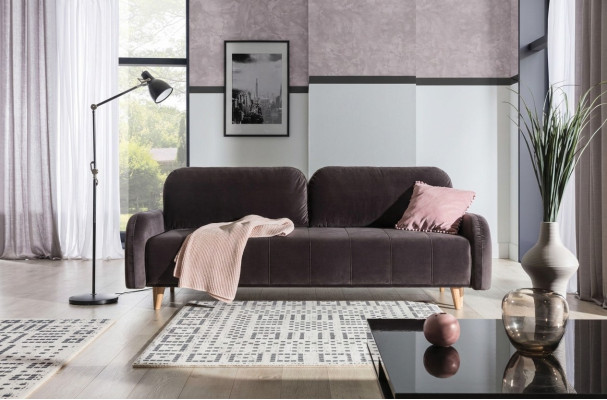 Das luxuriöse große Schlafsofa ist aus hochwertigem Material gefertigt