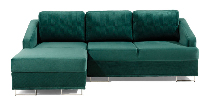 Luxus Ecksofa Couch - Smaragd Grüne Sofa Polster Eckgarnitur Bettfunktion neu